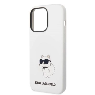 6. Karl Lagerfeld KLHCP14LSNCHBCH iPhone 14 Pro 6,1" Hardcase weiß/weiß Silikon Choupette
