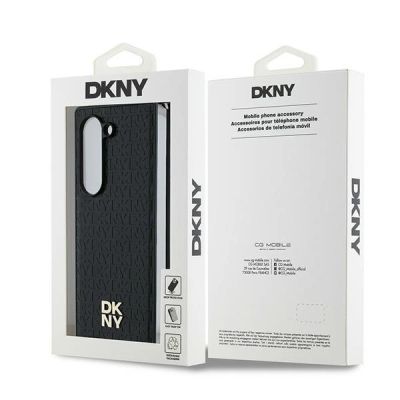 7. DKNY Repeat Pattern Stack Logo Hülle für Samsung Galaxy Z Fold6 – Schwarz