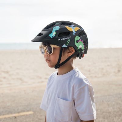 5. Wozinsky MTB-Kinderfahrradhelm mit abnehmbarem Visier, Größe S – Schwarz