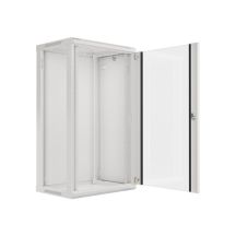 Lanberg WF01-6422-10S Rack-Schrank (22 HE; 1080 mm / 600 mm / 450 mm; Wandmontage; Glas; 19 Zoll; grau)