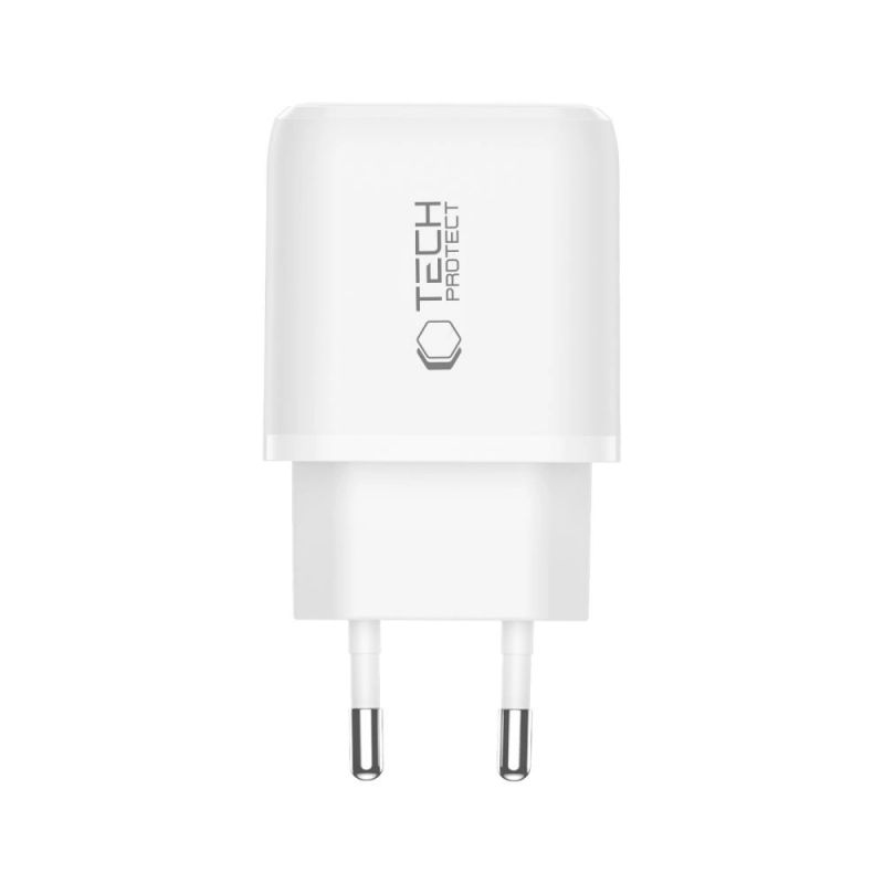 4. Tech-Protect NCA45W-GAN 2-Port 45W Wandladegerät – Weiß