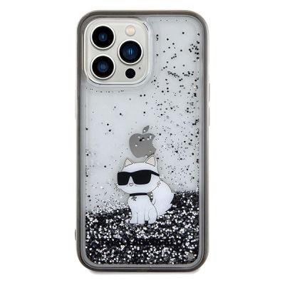 3. Karl Lagerfeld Liquid Glitter Choupette Hülle für iPhone 13 Pro / 13 – transparent