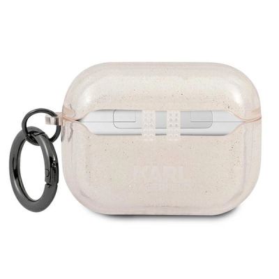 2. Karl Lagerfeld Glitzer Karl's Head Case für AirPods Pro – Gold