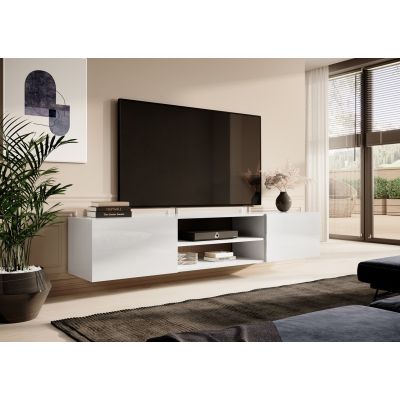 3. TV-Schrank SLIDE 200K 200x40xH37 cm, komplett in Weiß Hochglanz