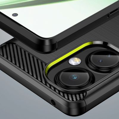 6. Carbon Case Hülle für OnePlus Nord CE 3 flexible Silikon-Carbon-Hülle schwarz