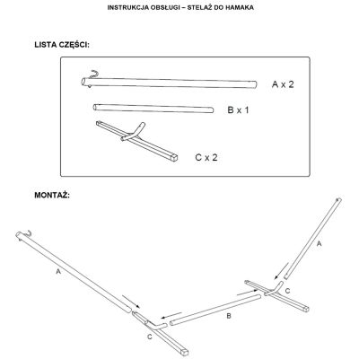 20. Metall-Hängemattengestell 374x91x111 cm