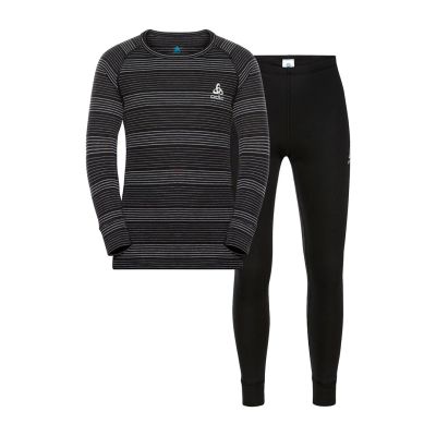 Odlo Set long ACTIVE WARM ECO SET Kinder Unterwäsche-Set Gr. 128cm Schwarz-Grau