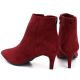 5. Gefütterte Damen-Ankle-Boots mit niedrigem Absatz, rotes Wildleder, Sergio Leone BT-65