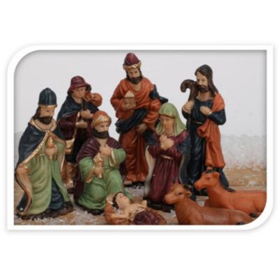 5. Krippenfiguren, 9 Stück, 8 cm