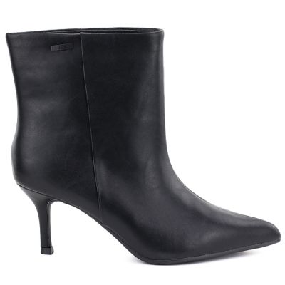 2. Schwarze Damen-Ankle-Boots aus Leder mit niedrigem Absatz, Big Star UU274492