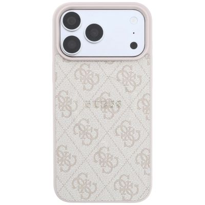3. Guess Embossed 4G Ring Classic MagSafe Hülle für iPhone 18 Pro / 17 Pro – Rosa
