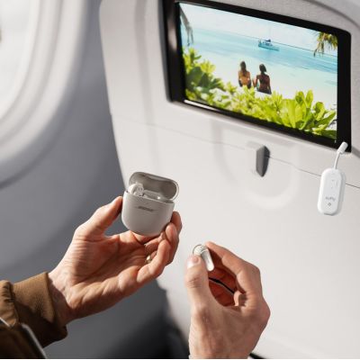 7. Twelve South AirFly Pro 2 - Bluetooth-Adapter mit 3,5-mm-Klinkenanschluss, kompatibel mit AirPods und anderen Bluetooth-Kopfhörern, bis zu 2 Kopfhörerpaare gleichzeitig und mit AUX IN (weiß)