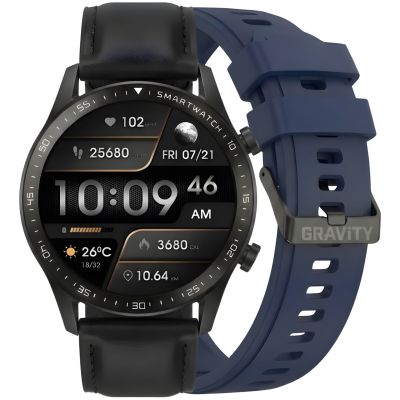 14. Smartwatch Gravity Black 2 Armbänder GT10-5