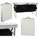 16. Klappbarer Campingtisch 120 x 47 x 70/62/54 cm mit Kleiderschrank 33 x 30 x 36 cm