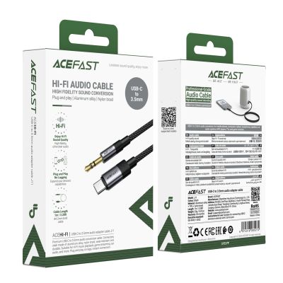5. Acefast J11 USB-C auf 3,5-mm-Miniklinkenkabel 1 m – Schwarz