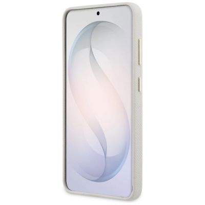 5. Guess Strass-Logo-Hülle mit rundem Logo für Samsung Galaxy S26 – Beige