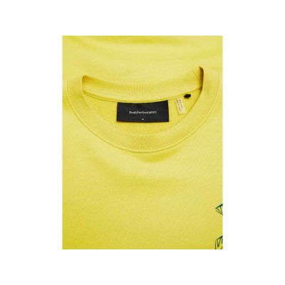 4. PEAK PERFORMANCE Herren-Sweatshirt M aus Frottee mit Grafikmuster, gelb