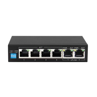 4. Extralink Switch PoE KRIOS 4x Gigabit PoE/PoE+, 2x RJ45 Uplink Gigabit, 60W