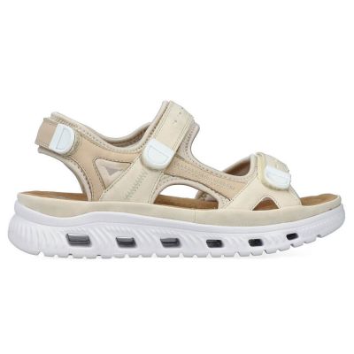 21. Rieker W RKR691 bequeme Klett-Sandalen beige