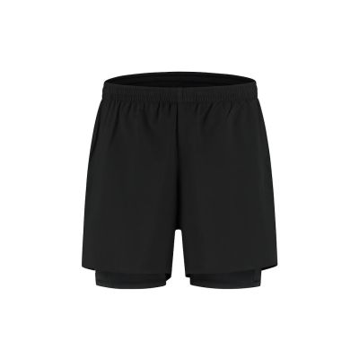 Rogelli Herren 2-in-1 DISTANCE Shorts, schwarz, Größe 3XL