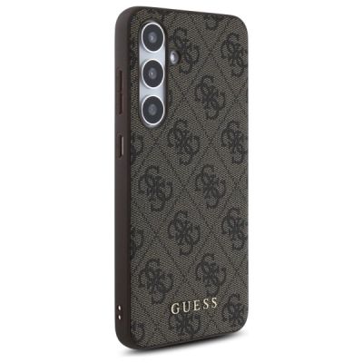4. Guess GUHCS24FEG4GFBR S24 FE S721 braun/braunes Hardcase 4G Metall Gold Logo
