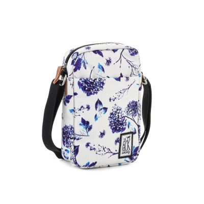 XS-SCHULTERTASCHE 181CPR751-72 OFF WHITE BLAUES BLUMENMUSTER