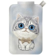 Nimmy Neue Katzen-Magnetgeldbörse mit großen Augen und niedlichen Haustieren 2.0 – Grau