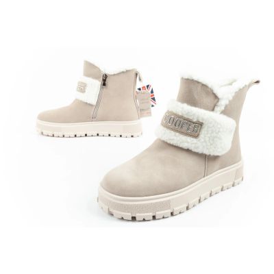 8. Lee Cooper Damen Stiefel Winterstiefel modisches Schaffell isoliertes Leder Beige