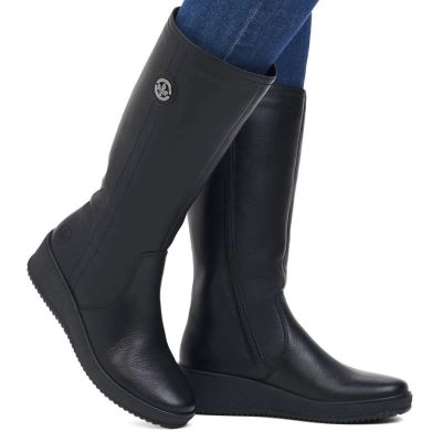 45. Rieker W RKR237B Wasserdichte Lederstiefel mit Lammwolle gefüttert
