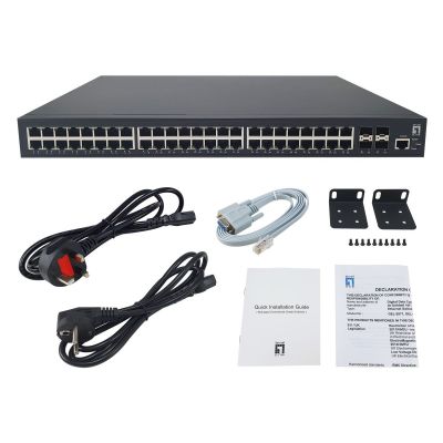 5. LevelOne GTP-5271DP Manageder L2/L3-Gigabit-Ethernet-Netzwerk-Switch (10/100/1000) mit PoE-Unterstützung, 1U, Grau