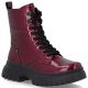 7. Damen-Ankle-Boots aus Leder, bordeauxrotes Plateau, Rieker W1870-35