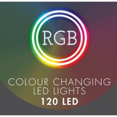 19. Weihnachtsbaumbeleuchtung, Lichtvorhang für den Außenbereich/Innenbereich, 120 LEDs, 300 x 60 cm, mit Fernbedienung, RGB-Farben