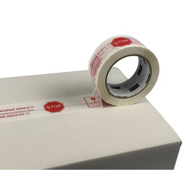 5. BSTech Klebeband mit Aufdruck 48x100m „Vorsicht Glas“