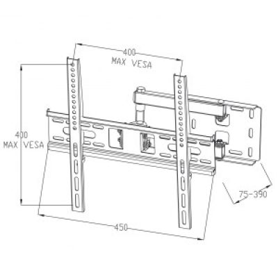 11. ART AR-53 TV-Wandhalterung (Ecke, schwenkbar, Wand, neigbar - 55"; max. 35 kg)