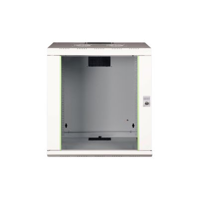 8. Digitus Unique 19" 12U 600x450 Wand-Netzwerkschrank, Glastür, grau, ungeteilt, montiert, 100 kg