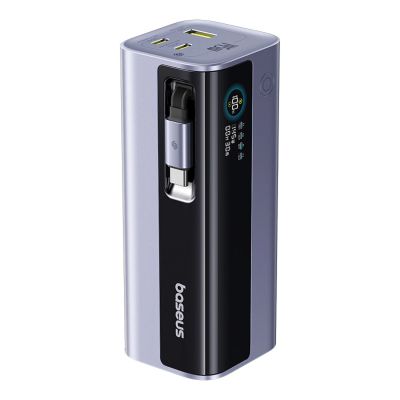 Baseus EnerGeek GR11 20000mAh 145W Powerbank mit einziehbarem Kabel – Grau