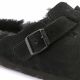 5. Birkenstock Boston Shearling Black Damen Clogs aus Wolle, isoliert, Wildleder, schmal (0259883)
