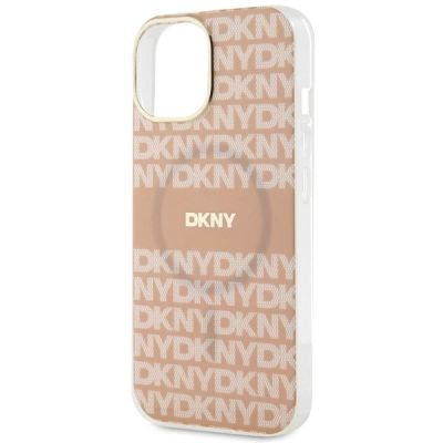 6. DKNY IML Mono & Stripe MagSafe-Hülle für iPhone 15 / 14 / 13 – Rosa