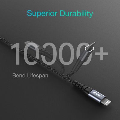 7. Choetech IP0039 USB-C/ Lightning MFi-Kabel, 1,2 m lang – Schwarz