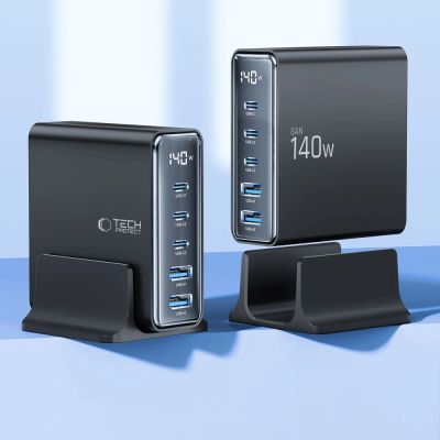 3. Tech-Protect DC140W-GAN 5-PORT PD140W/QC3.0 Ladestation – Schwarz