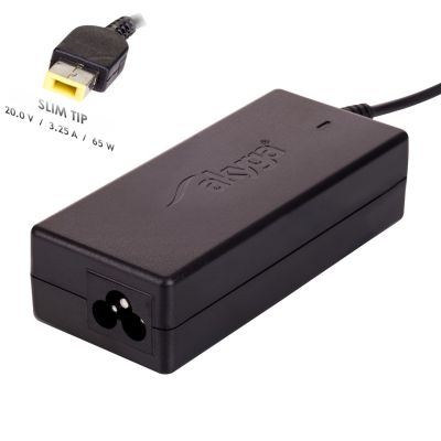 Akyga Square AK-ND-24 Netzteil für IBM, Lenovo Notebooks (20V; 3,25A; 65W; Slim Tip, quadratisch, gelb)