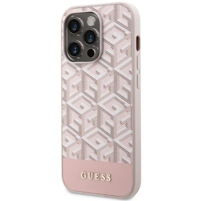2. Guess GUHMP14LHGCFSEP iPhone 14 Pro 6,1" rosa/rosa Hartschale GCube Stripes MagSafe