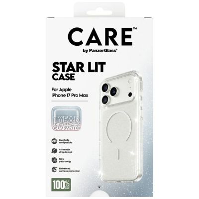 5. CARE by PanzerGlass Flagship Urban Explorer Case mit weißem MagSafe für iPhone 17 Pro Max – Klarer Glitzer