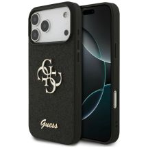 Guess Fixed Glitter Big 4G Hülle für iPhone 17 Pro Max / 18 Pro Max - Schwarz