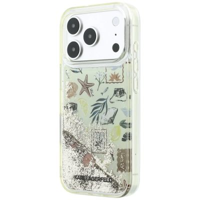 2. Karl Lagerfeld Liquid Glitter Strand- und Sandhülle für iPhone 17 Pro / 18 Pro – Beige