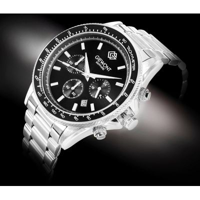2. Giewont Herrenuhr Chronograph Saphir Silber Schwarz GW3520-B2