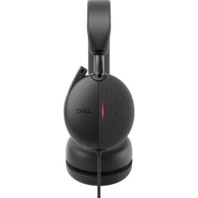 3. DELL WH5024 Headset mit Kabel, Kopfbügel, Anruf-/Musikfunktion, USB Typ-C, Schwarz
