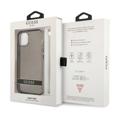 8. Guess GUHCP13SHTSGSK iPhone 13 mini 5.4" schwarz/schwarzes Hardcase Translucent Stap
