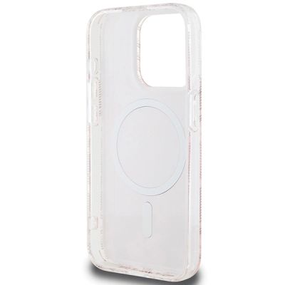 7. Guess IML GCube MagSafe Hülle für iPhone 15 Pro – Rosa