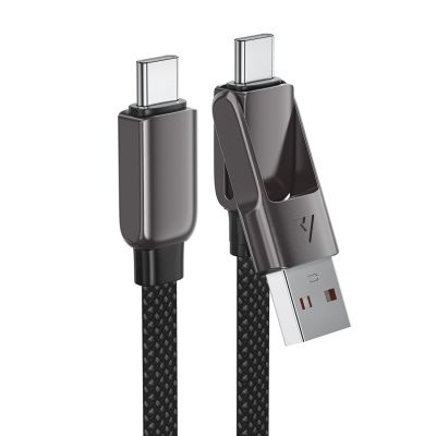 4. Acefast C13-04 USB-C - USB-A / USB-C Kabel 480Mb/s 3A 1,2m - Schwarz